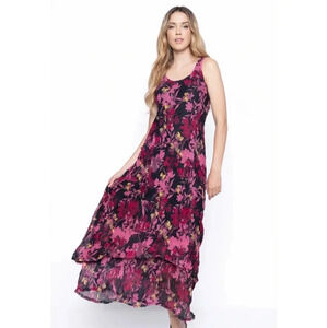NEW Picadilly Floral Maxi Dress Cerise Multi